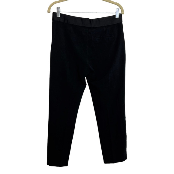 Everlane Womens Cropped Knit Pants Size 8 Black Exposed Side Zip Viscose Blend - Picture 4 of 6